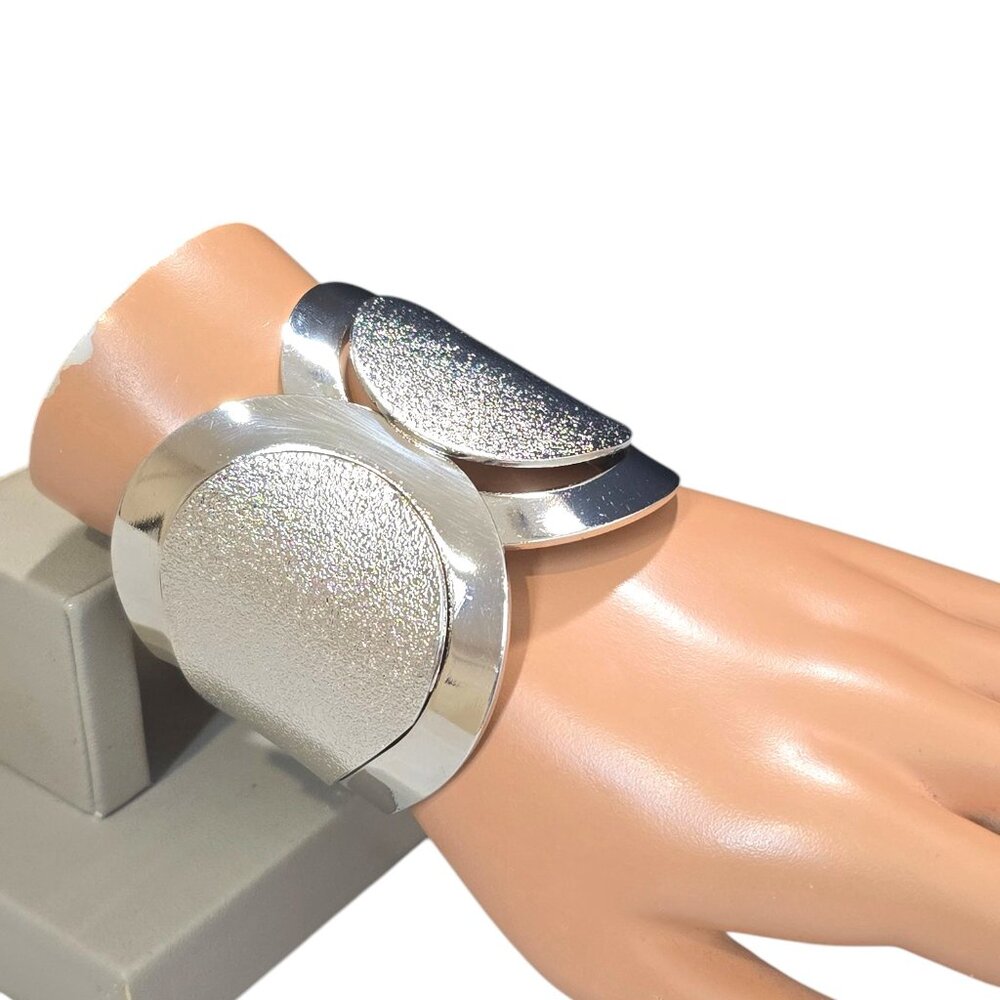 And Lovely Women's Silver Plated Cuff Bangle Bracelet NWT